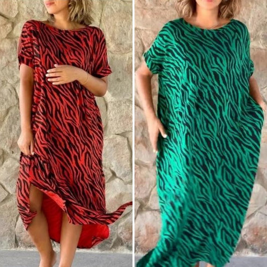 Übergroßes T-Shirt Midikleid mit Tierprint