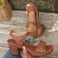 🪧Maximal 50 % Rabatt🌟Damen Sandalen mit Blockabsatz