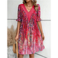 💕Nur für kurze Zeit: 50 % Rabatt💕Fließendes Minikleid mit V-Ausschnitt für Damen