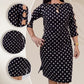 50 % Rabatt!🌟Women's Polka Dot Ausschnitt Ärmel Knielanges Kleid💞💞Trendige neue Produkte