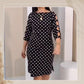 50 % Rabatt!🌟Women's Polka Dot Ausschnitt Ärmel Knielanges Kleid💞💞Trendige neue Produkte