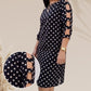 50 % Rabatt!🌟Women's Polka Dot Ausschnitt Ärmel Knielanges Kleid💞💞Trendige neue Produkte