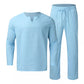🍃 2-teiliges Herren-Set aus Oberteil und Hose mit V-Ausschnitt