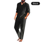 🍃 2-teiliges Herren-Set aus Oberteil und Hose mit V-Ausschnitt