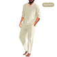 🍃 2-teiliges Herren-Set aus Oberteil und Hose mit V-Ausschnitt