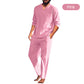 🍃 2-teiliges Herren-Set aus Oberteil und Hose mit V-Ausschnitt