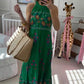 ☘️Sleeveless Halter Printed Maxi Dress
