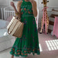 ☘️Sleeveless Halter Printed Maxi Dress