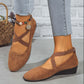 💃🔥Letzter Tag Promotion 50% Rabatt🔥Elegante feste Farbe elastische Riemen niedrige Keilschuhe