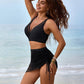 Schwimmrock Hochtaillierte Bikini Sets Bauchfreie Badeanzüge