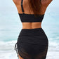 Schwimmrock Hochtaillierte Bikini Sets Bauchfreie Badeanzüge