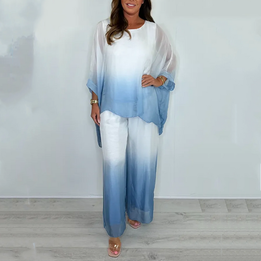 Mesh Mix Dip Dye Lose Flowy Top & Hosen -Set✨✨