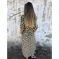 Maxikleid mit V-Ausschnitt und Leopardenmuster👗