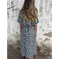 Maxikleid mit V-Ausschnitt und Leopardenmuster👗