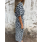 Maxikleid mit V-Ausschnitt und Leopardenmuster👗