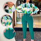 Zweiteiliges Set aus trendigem Print-Shirt und Hose für Damen