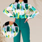 Zweiteiliges Set aus trendigem Print-Shirt und Hose für Damen