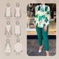 Zweiteiliges Set aus trendigem Print-Shirt und Hose für Damen