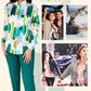 Zweiteiliges Set aus trendigem Print-Shirt und Hose für Damen
