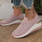 Lässige Slip-on-Sneakers aus Mesh-Gewebe mit Strasssteinen für Damen