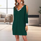 Glamorous – Schulterfreies Kleid mit V-Ausschnitt und Glitzerbesatz