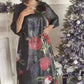 Damen-Runden-Ausschnitt-Druck-Kleid