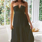 Elegantes Damen Spaghettiträger Kleid mit sexy tiefem V-Ausschnitt