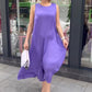 💜Lila ärmelloses Maxikleid mit lockerer Passform für Damen