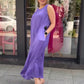 💜Lila ärmelloses Maxikleid mit lockerer Passform für Damen