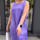 💜Lila ärmelloses Maxikleid mit lockerer Passform für Damen