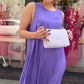 💜Lila ärmelloses Maxikleid mit lockerer Passform für Damen