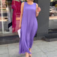 💜Lila ärmelloses Maxikleid mit lockerer Passform für Damen