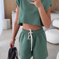 Summer Sale-50% off🔥Women's Fashion Solid Colour Ärmelloses Top und Shorts Zweiteiliges Set