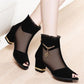 Mesh High Heel Fischmaul Sandalen