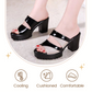 Damen trendige Sandalen mit Keil-Plateau und offenen Zehen