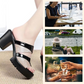 Damen trendige Sandalen mit Keil-Plateau und offenen Zehen