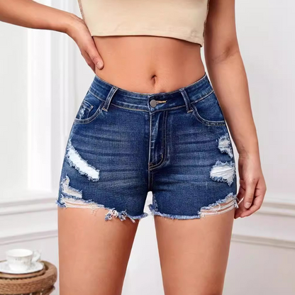 🌷Damenmode Stretch-Denim-Shorts mit hoher Taille