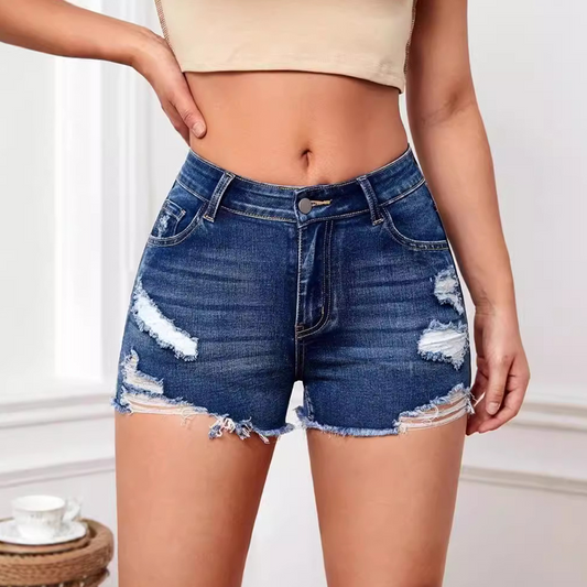 🌷Damenmode Stretch-Denim-Shorts mit hoher Taille