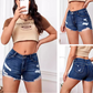 🌷Damenmode Stretch-Denim-Shorts mit hoher Taille