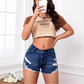 🌷Damenmode Stretch-Denim-Shorts mit hoher Taille