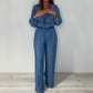 🍃Damen-Set aus Langarm-Oberteil mit gestuftem Design und weiter Hose