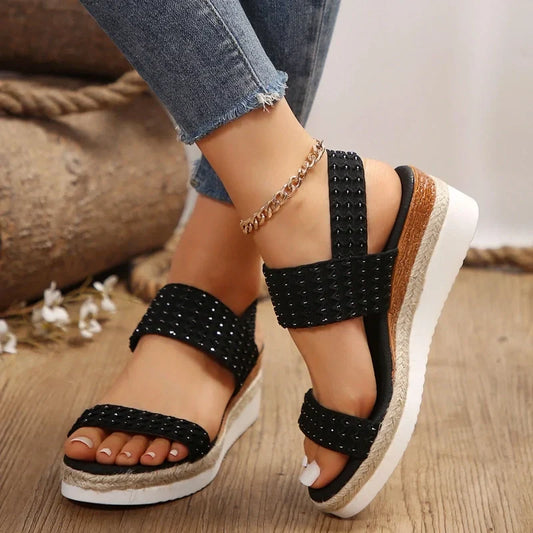 Plateau-Keilabsatz-Sandalen für Frauen
