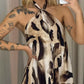 Bedrucktes Neckholder-Maxikleid für Damen