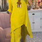 Damen zweiteiliges Set: asymmetrisches Oberteil und Hose