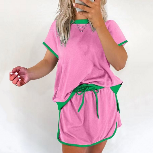 🌈Modisches zweiteiliges Kurzarmoberteil und Shorts für Damen🌸