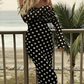 Elegantes Schulterfreies Kleid mit Punktemuster