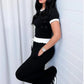 Geripptes Damen-Lounge-Set mit Crop-Top und weit geschnittener Hose