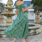 Elegantes, schulterfreies Kleid mit Blumenmuster für Damen