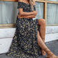 Elegantes, schulterfreies Kleid mit Blumenmuster für Damen