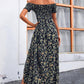 Elegantes, schulterfreies Kleid mit Blumenmuster für Damen
